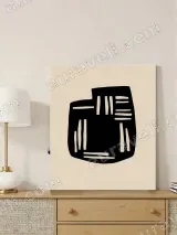Abstract Black Minimalist Canvas Wall Art for Living Room Home Decor – view 4