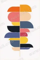 Abstract Colorblocked Geometric Canvas Wall Art for Living Room modern home decor