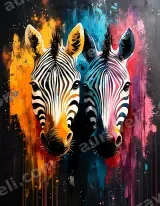 Colorful Zebra Abstract Canvas Wall Art for Living Room Home Decor wall art print