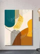 Abstract Geometric Gold Canvas Wall Art for Living Room Decor – view 2