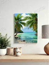 Tropical Beach Palm Tree Canvas Wall Art for Living Room Bedroom Home Decor – view 4