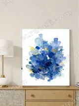 Abstract Blue & Yellow Canvas Wall Art for Living Room Bedroom Home Decor – вид 3