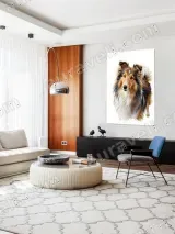 Sheltie Dog Watercolor Canvas Wall Art for Living Room Home Decor – view 5