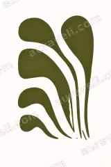 Green Abstract Botanical Canvas Wall Art for Living Room framed modern home decor