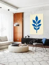 Blue Botanical Leaf Canvas Wall Art for Living Room Bedroom Home Decor – view 5