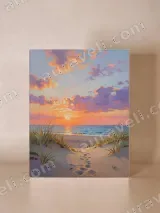 Beach Sunset Coastal Canvas Wall Art for Living Room Bedroom Home Decor – вид 4