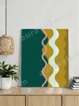 Abstract Geometric Wave Canvas Wall Art for Living Room Home Decor – view 3