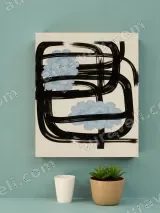 Abstract Blue Floral Canvas Wall Art for Living Room Bedroom Home Decor – view 2
