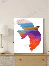 Colorful Bird Silhouette Abstract Canvas Wall Art for Home Decor – view 4