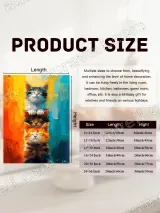Cute Stacked Kittens Colorful Abstract Canvas Wall Art for Home Decor – view 7