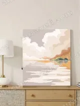 Scenic Lake Clouds & Island Canvas Wall Art for Living Room Bedroom Decor – view 4