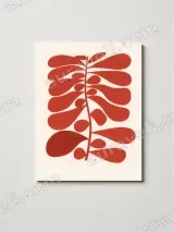 Red Abstract Botanical Canvas Wall Art for Living Room Decor – вид 3