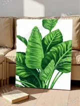 Tropical Green Leaves Canvas Wall Art for Living Room Home Decor – view 5