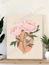 Pink Peony Floral Canvas Wall Art for Bedroom & Living Room Home Decor