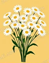 Daisy Bouquet Canvas Wall Art for Living Room Bedroom framed modern home decor
