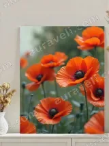 Orange Poppies Floral Canvas Wall Art for Living Room Bedroom Home Decor – view 3