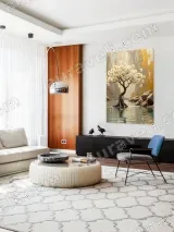 Blossom Tree in River Canvas Wall Art for Living Room Bedroom Home Decor – view 5