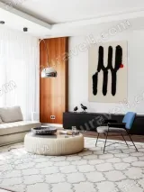 Abstract Black Brushstroke with Red Dot Canvas Wall Art for Home Decor – вид 5