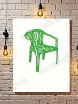 Green Plastic Chair Canvas Wall Art for Living Room Bedroom Home Decor