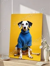 Dalmatian Dog in Blue Sweater Canvas Wall Art for Living Room Home Decor – view 4