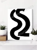 Abstract Black Curve Canvas Wall Art for Living Room Home Decor