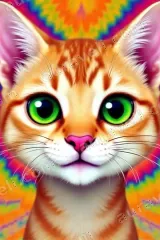 Psychedelic Rainbow Cat Canvas Wall Art for Living Room Bedroom Decor wall art print