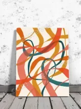 Abstract Colorful Curves Canvas Wall Art for Living & Bedroom Decor