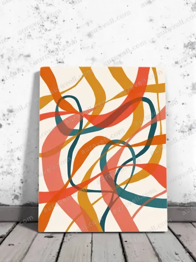 Abstract Colorful Curves Canvas Wall Art for Living & Bedroom Decor — art print