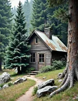 Rustic Forest Cabin Canvas Wall Art for Living Room Bedroom Home Decor wall art print