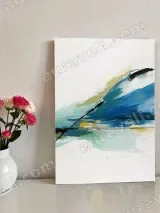 Abstract Blue & Green Wave Canvas Wall Art for Living Room Home Decor – вид 2