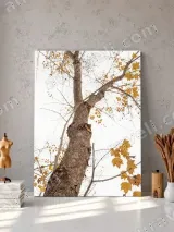 Autumn Tree with Yellow Leaves Canvas Wall Art for Living Room Home Decor