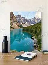 Snow - Capped Mountain Lake Forest Canvas Wall Art for Home Decor – view 4