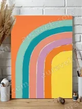Modern Rainbow Arch Canvas Wall Art for Living Room Bedroom Home Decor