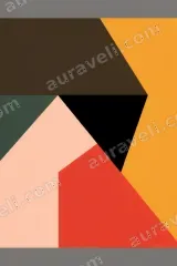 Abstract Geometric Color Block Canvas Wall Art for Living framed modern home decor