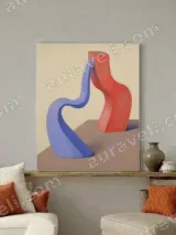 Abstract Curved Sculpture Canvas Wall Art for Living Room Home Decor – вид 2