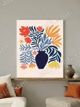 Boho Floral Vase Canvas Wall Art for Living Room Bedroom Home Decor