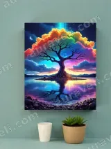 Surreal Rainbow Tree Canvas Wall Art for Living Room Home Decor