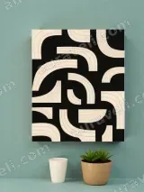 Abstract Geometric Curves Canvas Wall Art for Living Room Bedroom Home Decor – view 2
