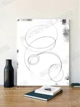 Minimalist Abstract Circular Line Art Canvas Wall Art for Home Decor