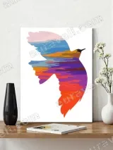 Colorful Bird Silhouette Abstract Canvas Wall Art for Home Decor