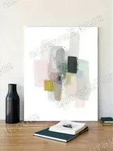 Abstract Pastel Geometric Canvas Wall Art for Living Room Home Decor – view 2
