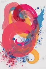 Abstract Colorful Swirl Brushstroke Canvas Wall Art for Living modern home decor