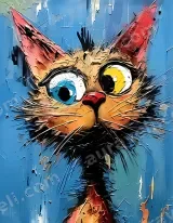 Colorful Abstract Cat Canvas Wall Art for Living Room Home Decor wall art print