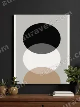 Minimalist Geometric Circles Canvas Wall Art for Living Room Home Decor – view 3