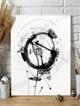 Abstract Circular Ink Splatter Wall Art for Living Room Bedroom Home Decor