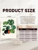 Black Cat & Monstera Canvas Wall Art for Living Room Decor – вид 7