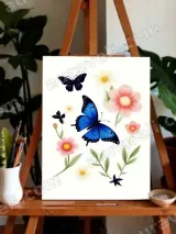 Butterflies & Floral Canvas Wall Art for Living Room Bedroom Home Decor