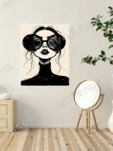 Monochrome Fashion Illustration Canvas Wall Art for Home Decor – view 2