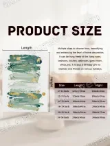 Abstract Textured Teal & Gold Brushstrokes Canvas Wall Art for Living Room Home Decor – view 6