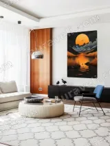 Sunset Mountain Lake Landscape Canvas Wall Art for Living Room Home Decor – вид 5